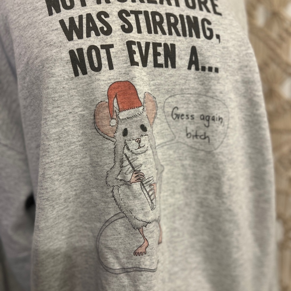 Funny Christmas Mouse Sweatshirt - Picture 2 of 5